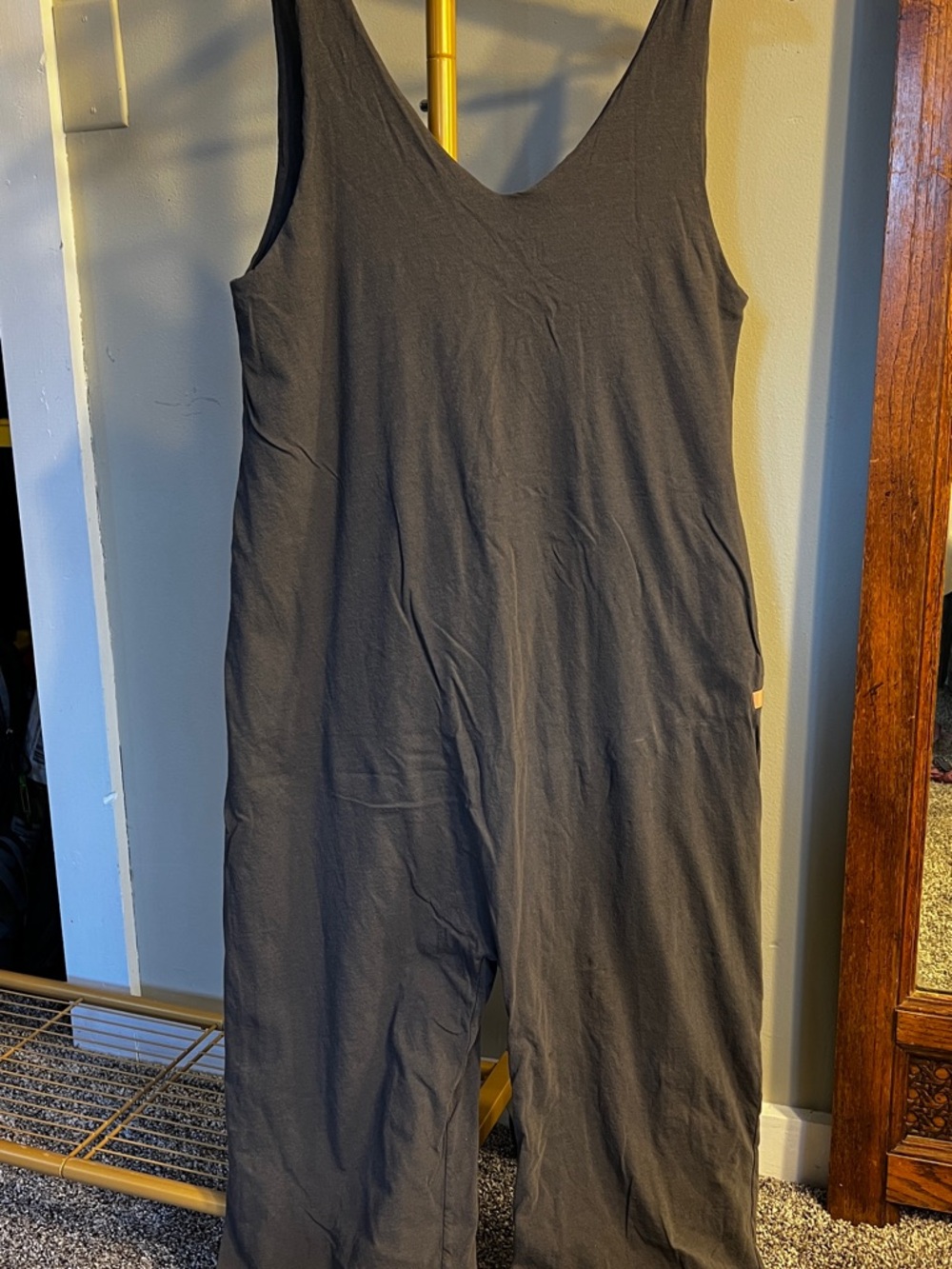 lunya Dark Charcoal Organic Cotton Jumpsuit